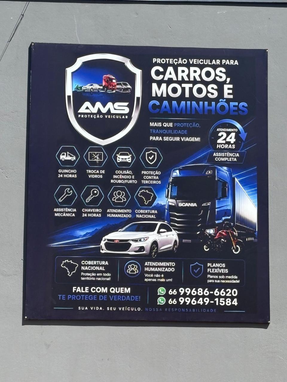 Placa da AMS Proteção Veicular